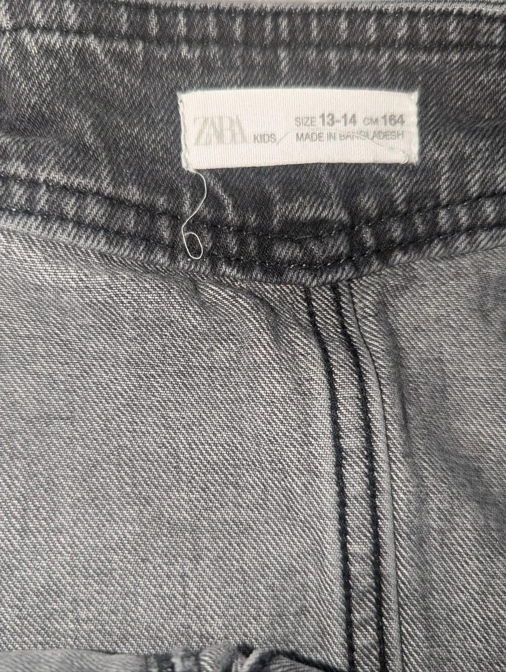 Zara girls denim overall dress Grey Wash Size 13-14